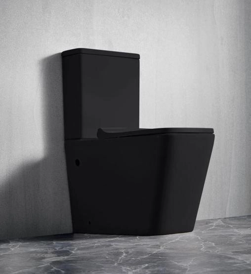 Унитаз Ceramalux 2170AXMB напольный безободковый с бачком ( GEBERIT ) сиденье микролифт черный матовый