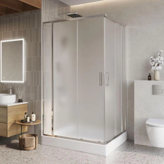 Душевой уголок BelBagno LUCE 120x100 матовое стекло 6 мм профиль хром LUCE-AH-22-120/100-P-Cr
