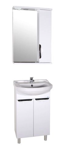 Зеркальный шкаф ASB-Mebel Мессина 9885 512х176 мм с подсветкой цвет белый глянец