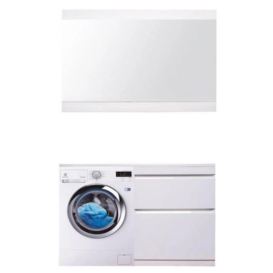 Тумба напольная Style Line Даллас 130, Люкс белая, PLUS