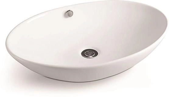 Раковина SantiLine SL-1019 63x41 на столешницу керамическая Белый