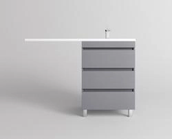 Тумба напольная Style Line Даллас ЛЕОН 120 (3 ящ.) Люкс серая, PLUS