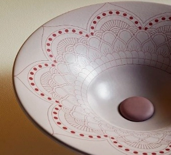 Terzofoco Dalia раковина 480x60 мм накладная, для установки на столешницу, цвет Mandala