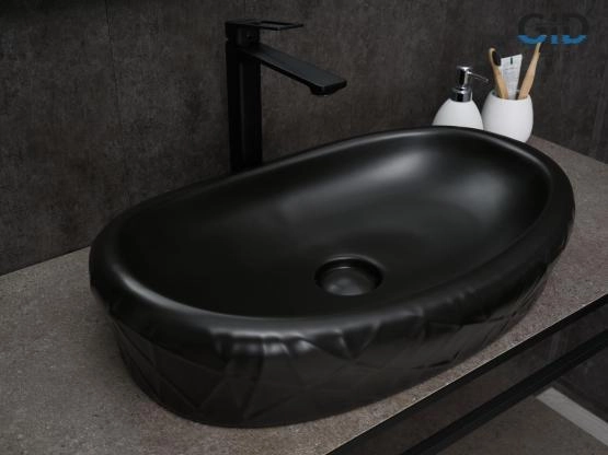 Раковина Gid Bm777 на столешницу 60 Черный матовый
