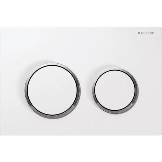 115.085.KJ.1 Geberit Omega 20 Кнопка смывная для инсталляции, цвет белый/глянцевый хром/белый