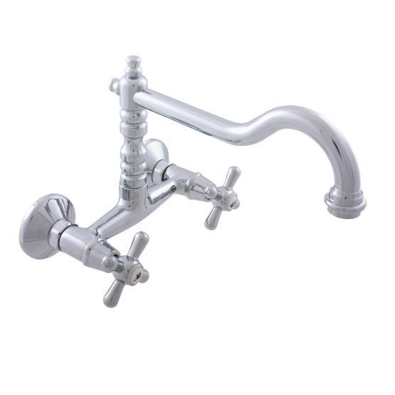 Смеситель Rav Slezak MORAVA RETRO MK102.5/28 для раковины, цвет Хром настенный с поворотным изливом 224mm