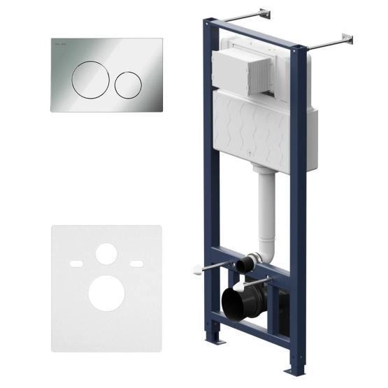 Инсталляция для подвесного унитаза с пневматической клавишей Pro L AM.PM Pro I012704.9051 глянцевый хром