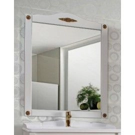 Зеркало Belux Империя В 85 без подсветки Белый матовый с серебряной патиной