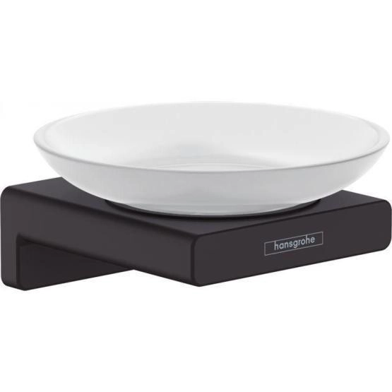 Мыльница Hansgrohe 41746670 AddStoris металл/матовое стекло черный матовый