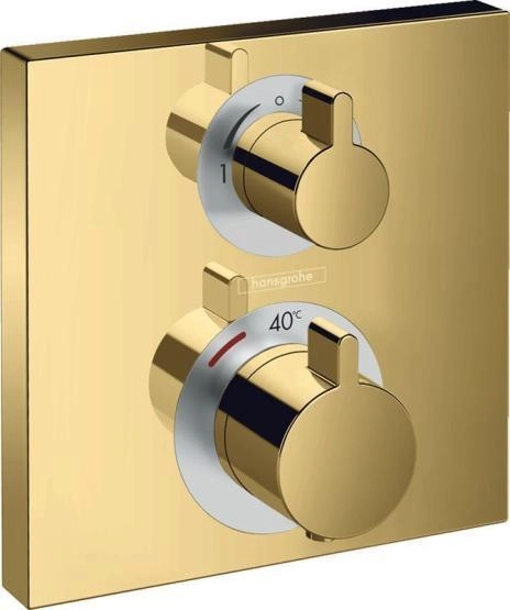 Hansgrohe 15714990 Ecostat Square Термостат для 2х потребителей, полированное золото