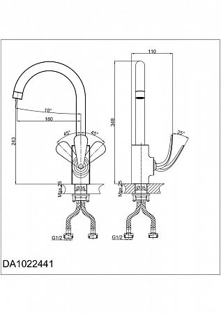 Смеситель для кухни D&K Venice Gondola (DA1022441)
