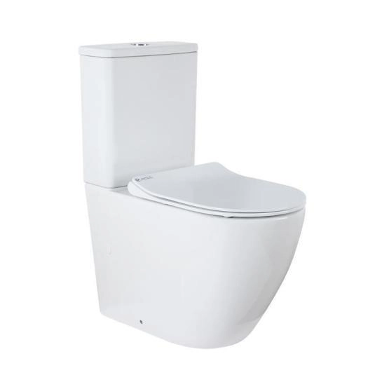 Унитаз напольный Azario Grado (ТОРНАДО) 665х380х845 безободковый с бачком и сидением (AZ-2141UQ1)