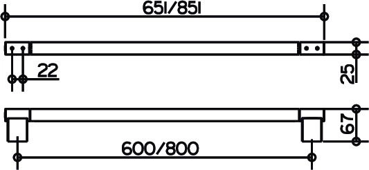 Полотенцедержатель Keuco Plan 14901010800 хром 851 мм