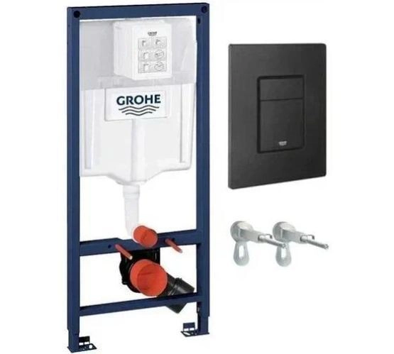 Инсталляция Grohe с черной кнопкой 39939000 RAPID SL 3 В 1 для унитаза