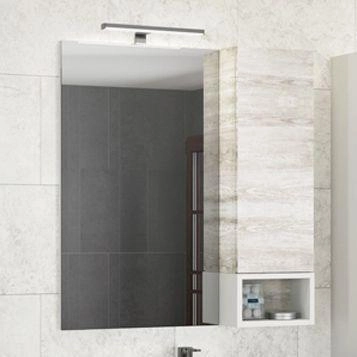 Зеркало шкаф Comforty Прага-75 дуб белый