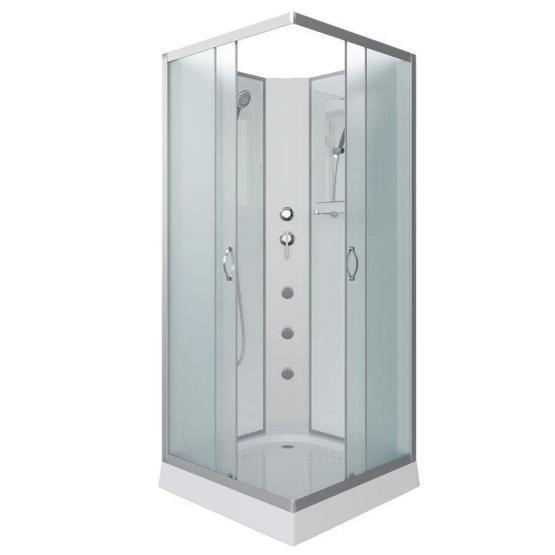 Душевая кабина Niagara NG-1101-14BKG 900х900х2000 низкий поддон 13см стекло матовое с полкой