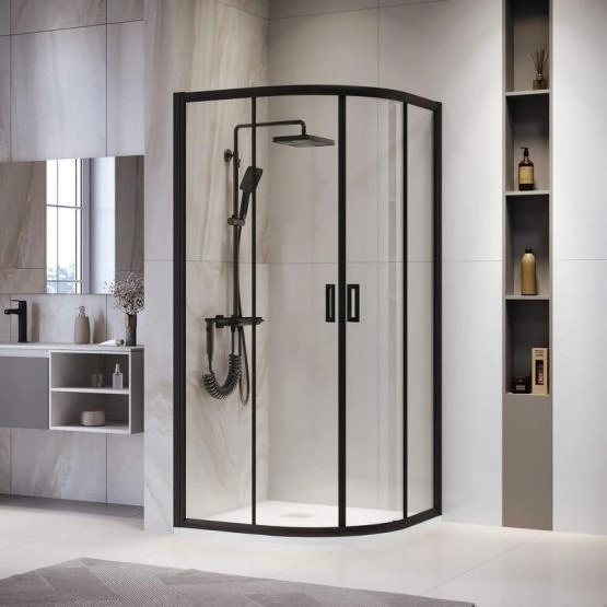 Душевой уголок RGW PA-52B Passage 80x80 Черный матовый прозрачное