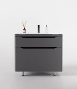 Тумба напольная Style Line Марелла 90 (2 ящ.) Люкс антискрейтч серый, PLUS