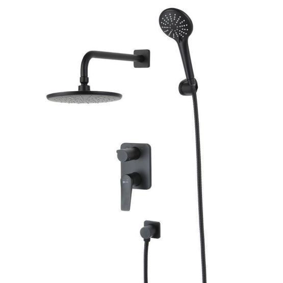 Душевой комплект Lemark Bronx LM3729BL для ванны и душа, встраиваемый , черный