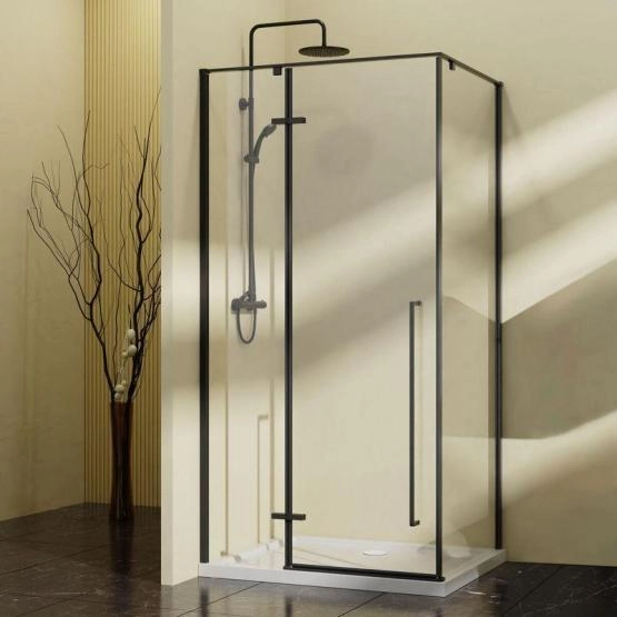 Душевой уголок Vincea Slim-N VSR-5SN9090CLB, 900*900, черный, стекло прозрачное