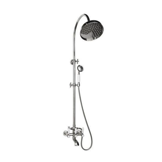 Душевая колонна Magliezza BIANCO 1202-cr со смесителем, верхним и ручным душем TL-3-cr, тропическая лейка - d-200mm. хром