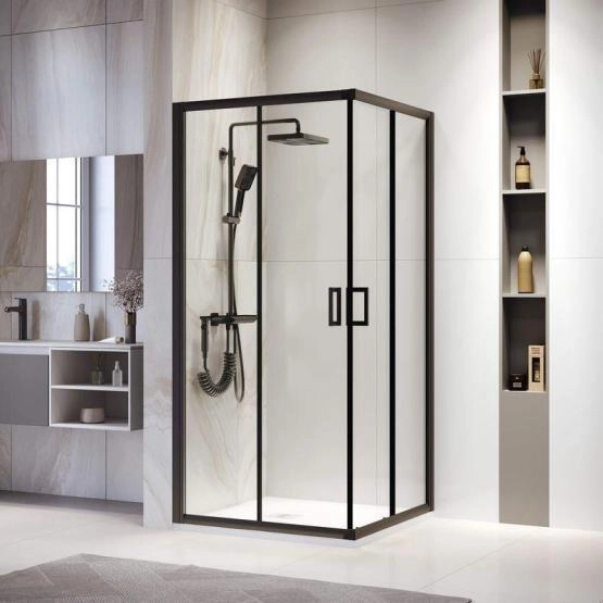 Душевой уголок RGW PA-39B Passage 100x100 Черный матовый прозрачное
