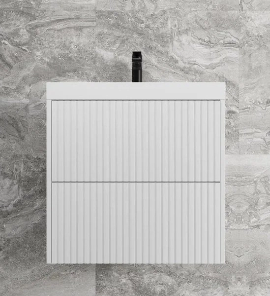Тумба подвесная Style LineСтокгольм 60, Classic 60, (2 ящ.) белый рифленый софт, PUSH