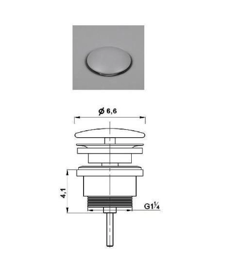 Донный клапан с керамической крышкой Vincea DBS-216MG, серая мат. крышка, без перелива