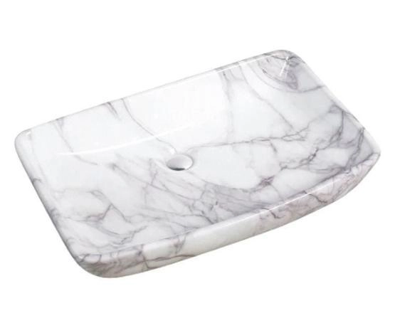 Раковина SantiLine SL-7027 70x38 на столешницу керамическая под мрамор