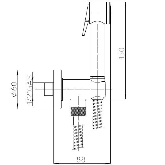 Гигиенический душ Bossini Nikita C04045B.030 для биде хром