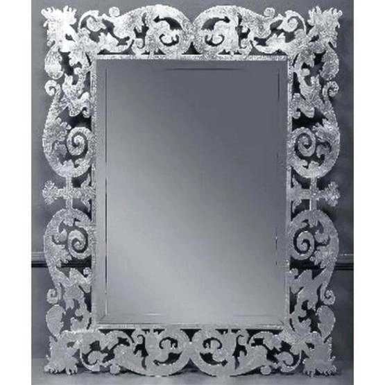 Зеркало Boheme Caprice прямоугольное 80х100 562, серебро поталь с подсветкой