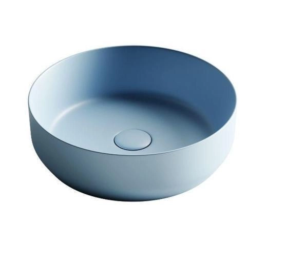 Умывальник чаша накладная круглая (цвет Голубой Матовый) Element 390x390x120мм