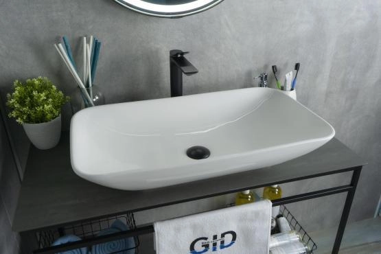 Раковина Gid N9122 71x40 на столешницу белая