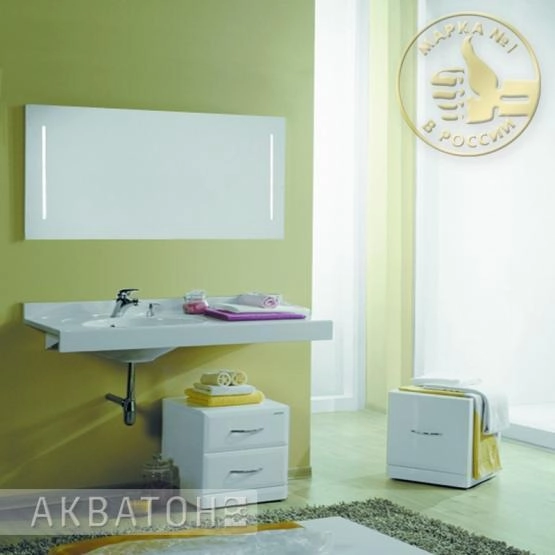 Акватон раковина Отель 120 см правая белая с навесами