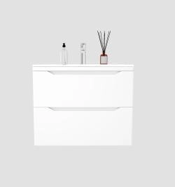 Тумба подвесная Style Line Марелла 70 (2 ящ.) Люкс антискрейтч белый матовый, PLUS