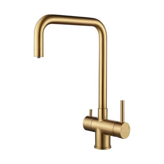 Смеситель для кухни Paulmark Wetter брашированное золото We213030-BG, под фильтр