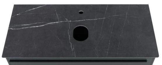 Столешница La Fenice Granite Black Olive Light Lappato 80 см , Черная Керамогранит