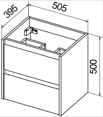 Тумба под раковину Belbagno KRAFT Bianco Opaco подвесная KRAFT 39-500/390-2C-SO-BO