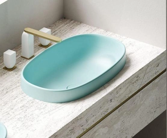 Раковина Salini GRECA S-Stone покраска RAL матовая 65x39 1803201MF полувстраиваемая