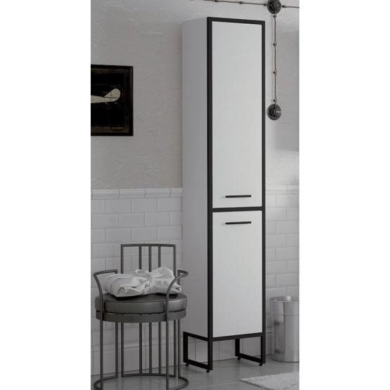 Шкаф-пенал Corozo Айрон 35, черный/белый