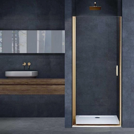 Душевая дверь Vincea Alpha VDP-3AL800CLG , брашированное золото, стекло прозрачное