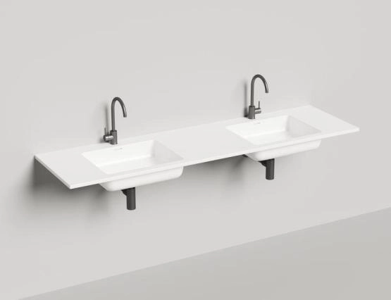 Раковина Salini ONDA 180 S-Stone покраска RAL матовая 180x50 1402202MF столешница без отв.смесителя