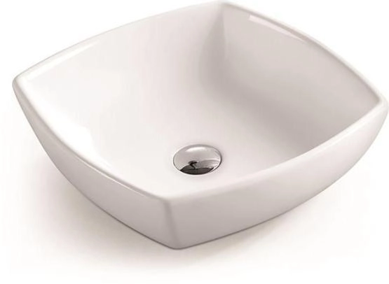 Раковина SantiLine SL-1044 42x42 на столешницу керамическая Белый
