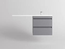 Тумба подвесная Style Line Даллас ЛЕОН 120, Люкс серая, PLUS