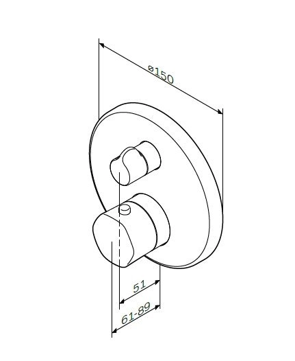 Смеситель для душа Am.Pm Gem F9075600 с термостатом,хром