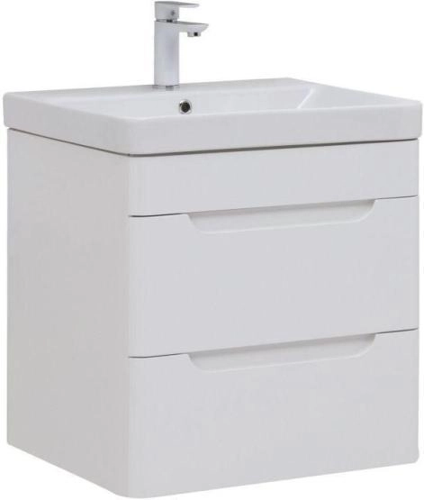 Тумба под раковину Aquanet София 60 белый глянец (2 ящика)