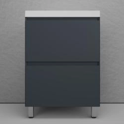 Тумба напольная Style Line Манхэттен 60 ЭМАЛЬ под ASTI 60 2 ящика PLUS графит