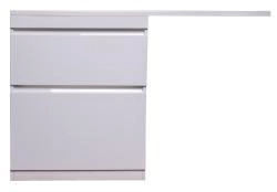 Тумба напольная Style Line Даллас 130, Люкс белая, PLUS, ЭМАЛЬ