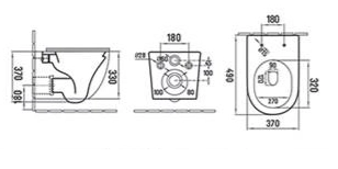 Унитаз Ceramalux 2197MH Светло серый матовый RIMLESS подвесной микролифт
