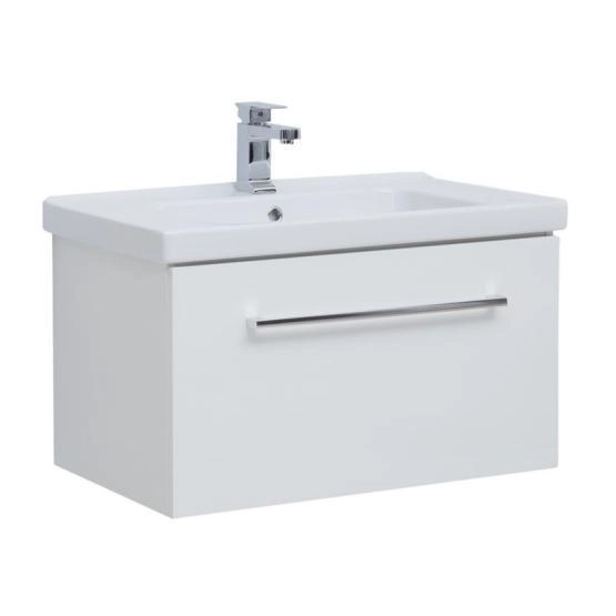 Тумба Dreja BIG INN 80 см под умывальник белый глянец, подвесная